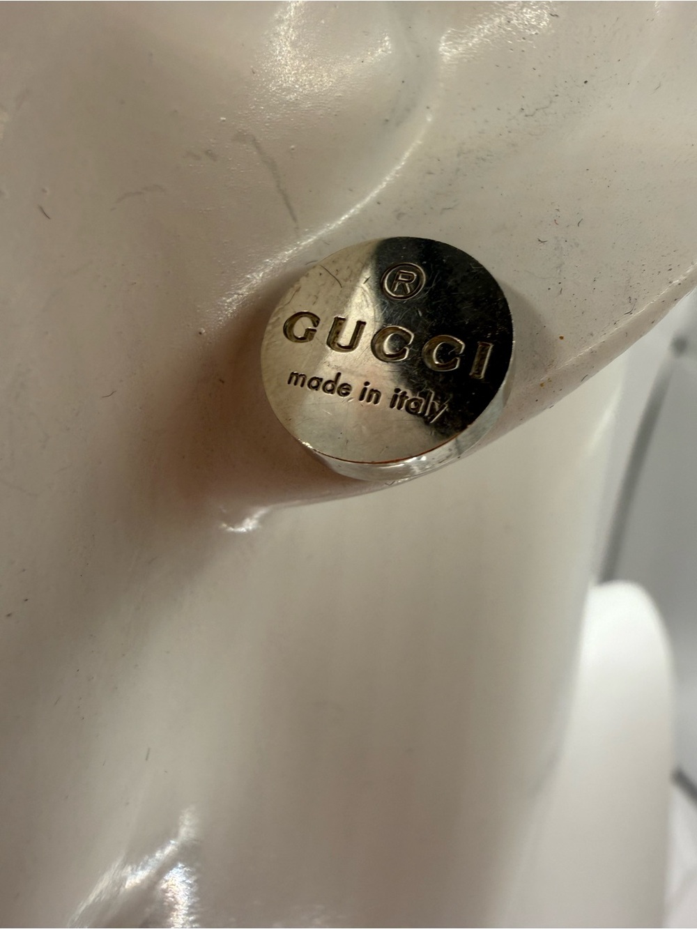 Gucci Trademark Round Disc Stud Earrings 925 Sterling Silver